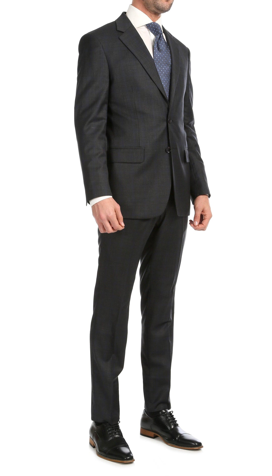 Yves Grey Plaid Check Men&