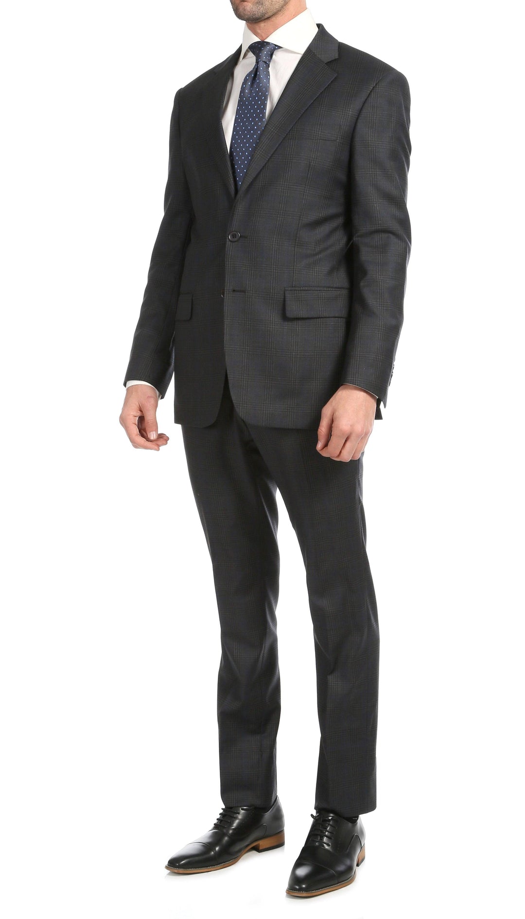 Yves Grey Plaid Check Men&