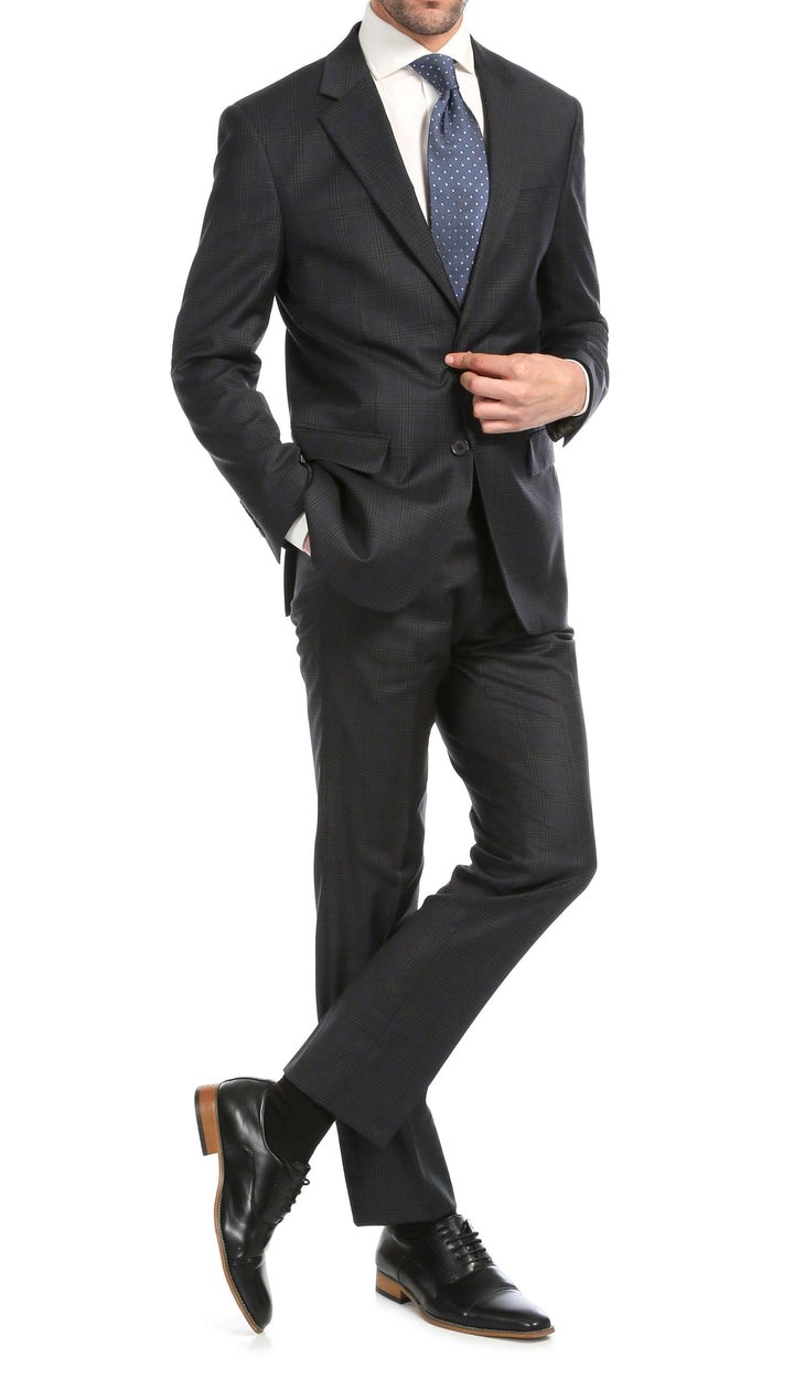 Yves Grey Plaid Check Men&