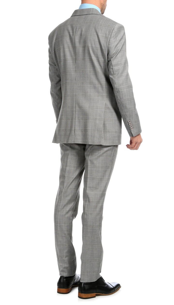 Yves Light Grey Plaid Check Men&
