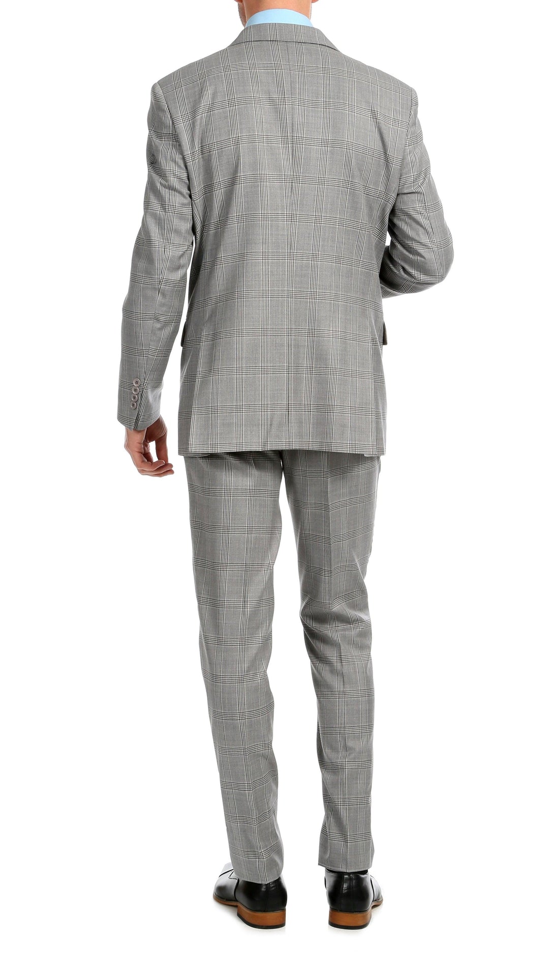 Yves Light Grey Plaid Check Men&
