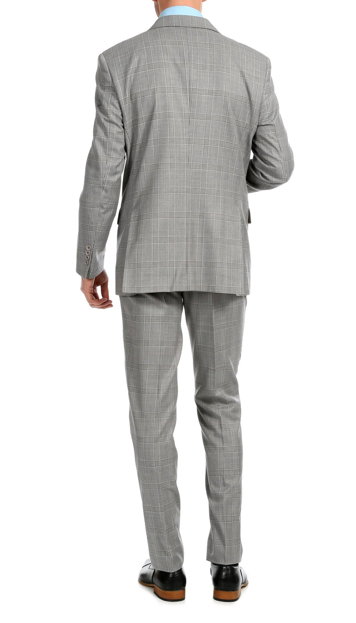 Yves Light Grey Plaid Check Men&