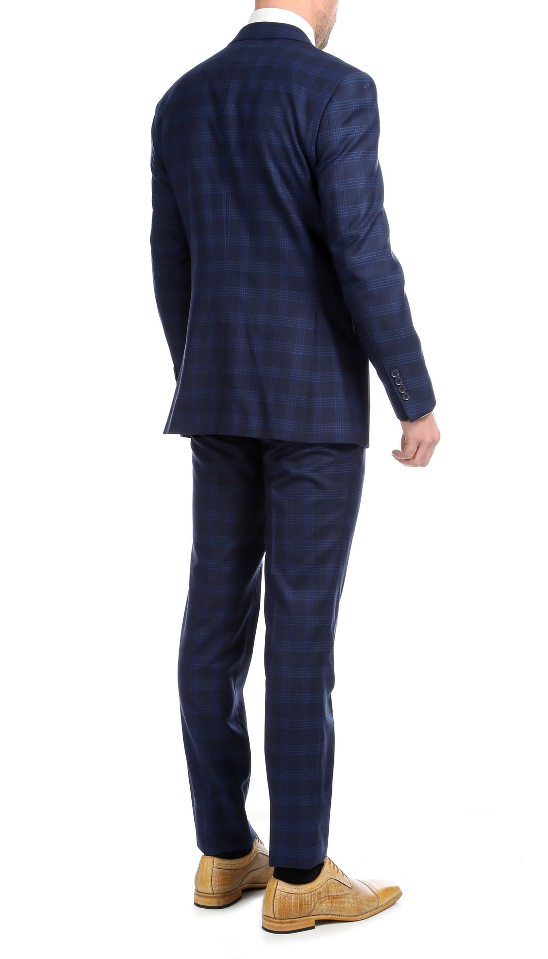 Yves Navy Blue Plaid Check Men&