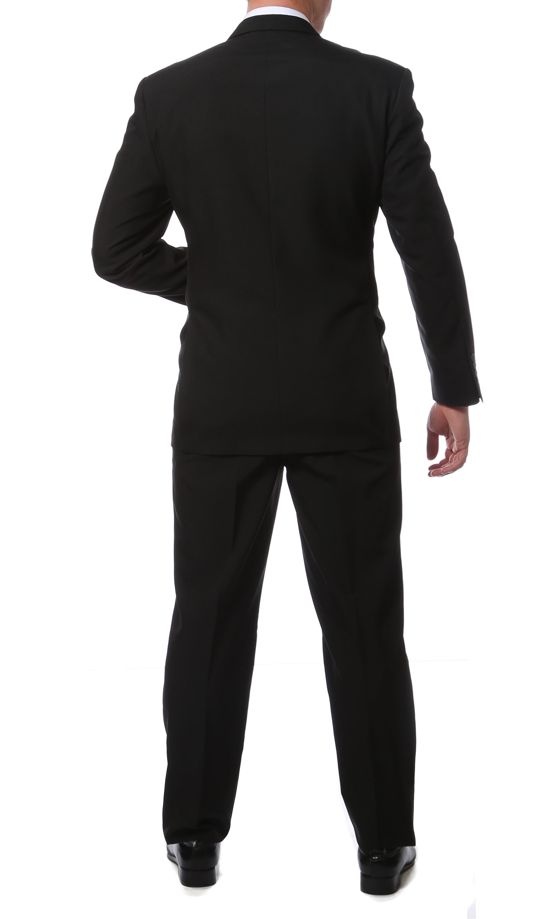 PL1969 Mens Black Regular Fit 2pc Suit Big & Tall Sizes