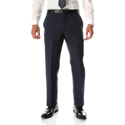 Ben Blue Wool Blend Modern Fit Traveler Pants | Mens Pant | Blue Dress Pants - Ferrecci USA 