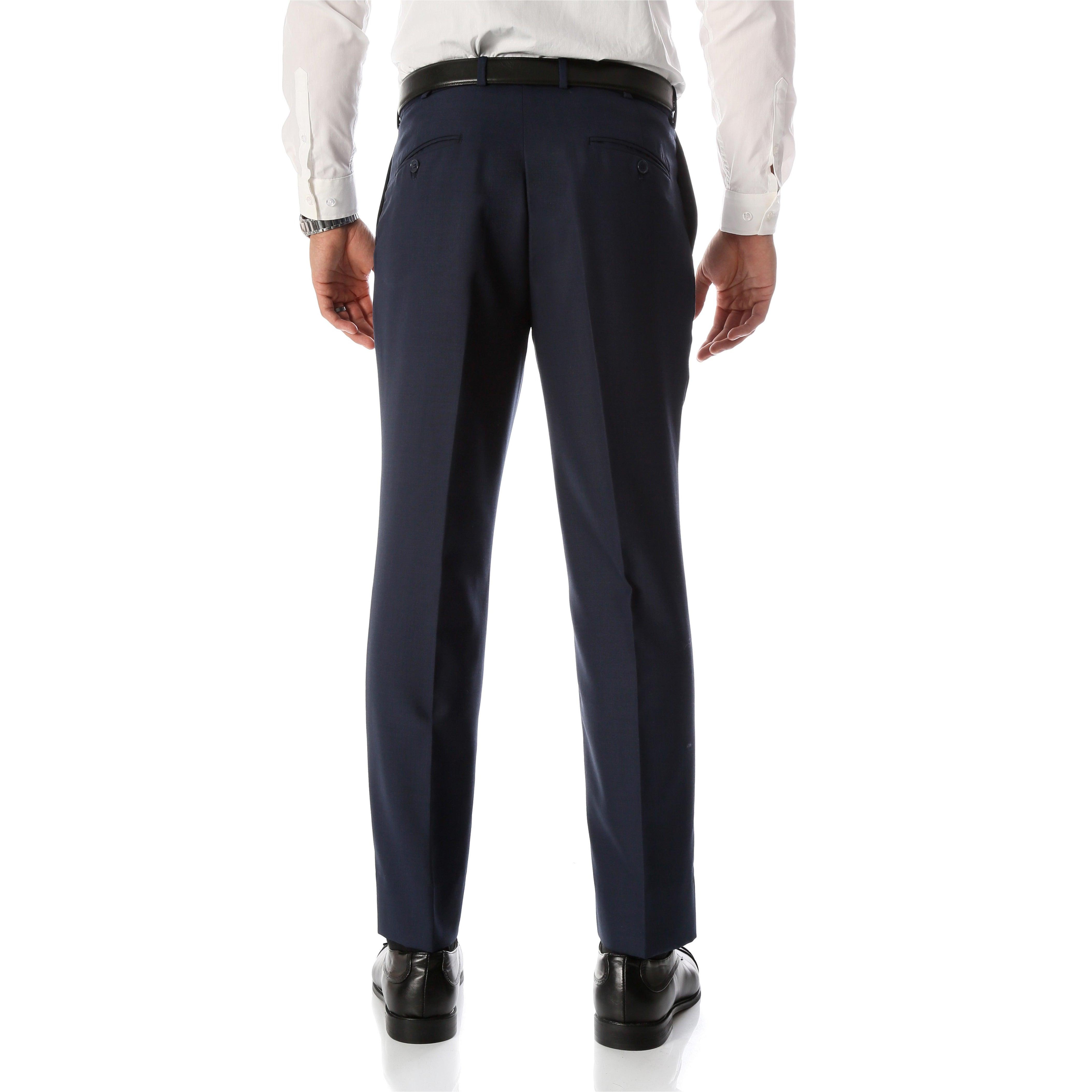 Modern Fit Navy Wool Dress Pants - Benjamin's Menswear