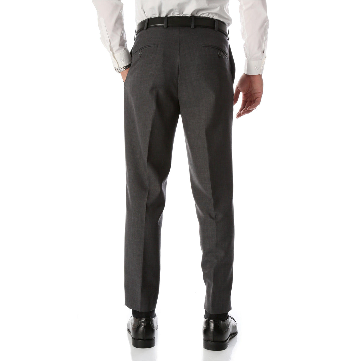 Ben Medium Grey Wool Blend Modern Fit Traveler Pants | Grey Wool Pants ...