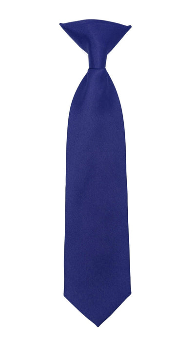 Boys 13 Premium Royal Blue Clip On Necktie - Ferrecci USA 