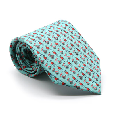 Carriage Driver Teal Necktie with Handkerchief Set - Ferrecci USA 