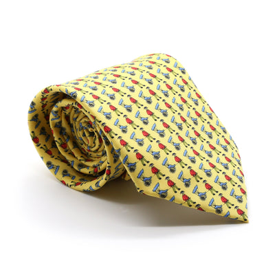 Carriage Driver Yellow Necktie with Handkerchief Set - Ferrecci USA 