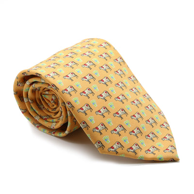 Cash Cow Citrus Necktie with Handkerchief Set - Ferrecci USA 
