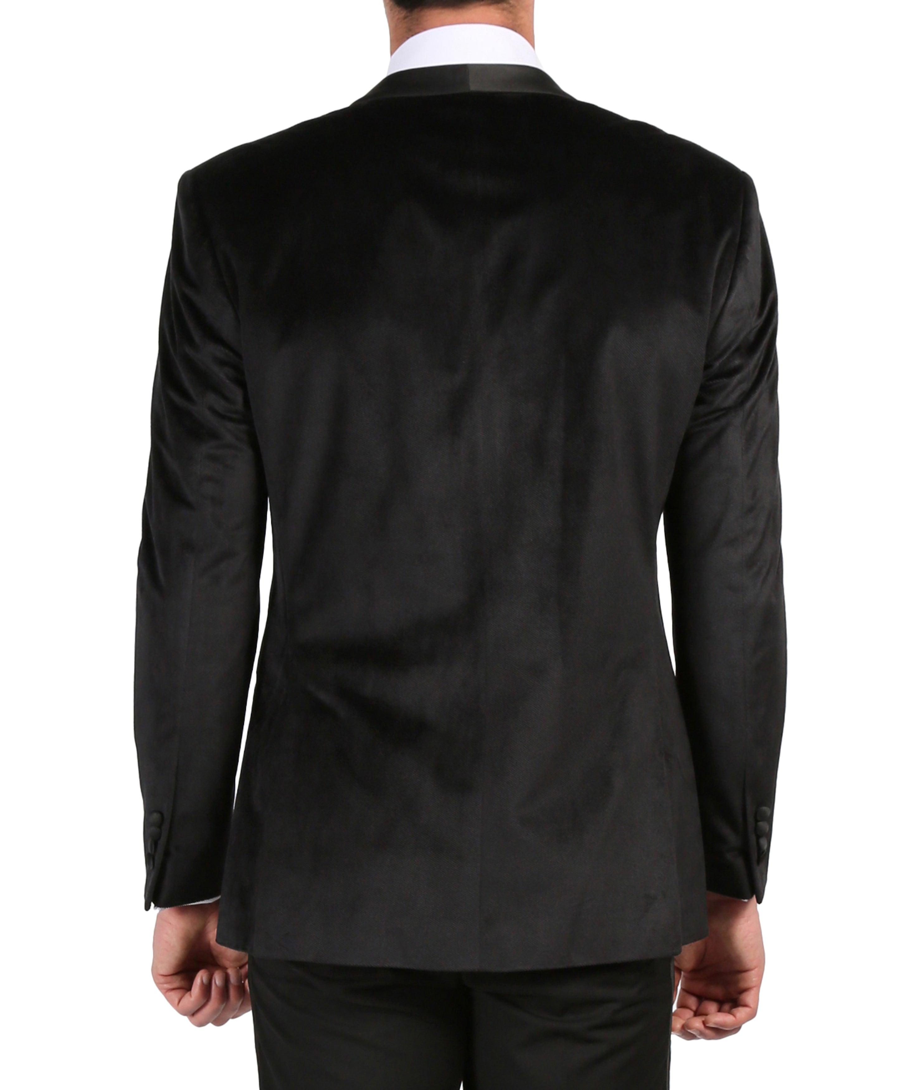 Black velvet slim fit shawl collar tuxedo blazer with black pants - Ottavio  Nuccio Gala