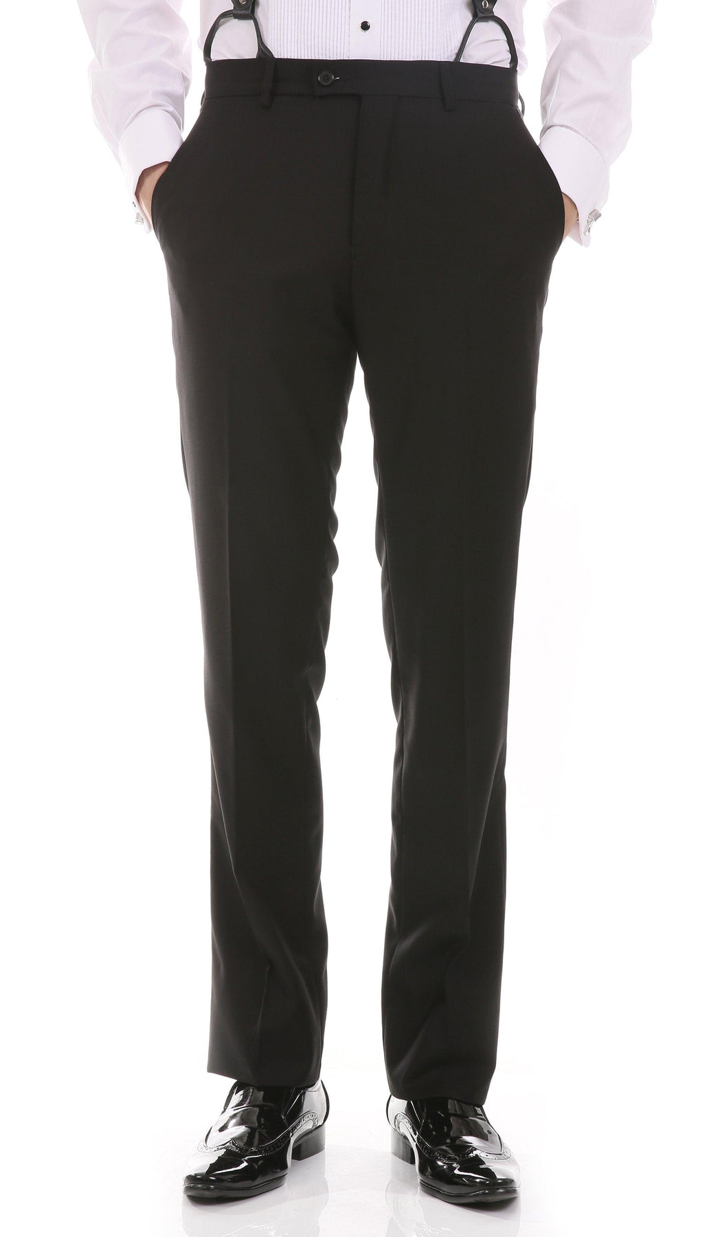 Ferrecci Men's Reno Red/Black Slim Fit Shawl Lapel 2 Piece Tuxedo Suit Set