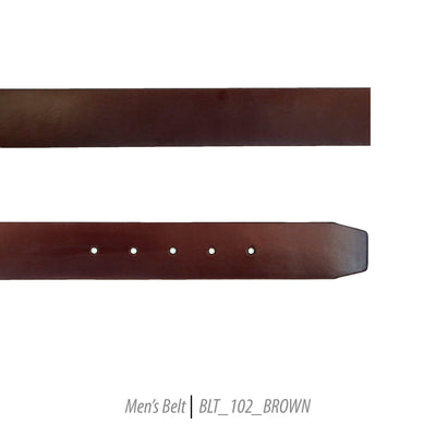 Ferrecci Mens 100% Genuine 102 Brown Leather Belt - One size Fits All - Ferrecci USA 