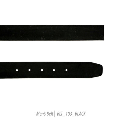 Ferrecci Mens 100% Genuine 103 Black Leather Belt - One size Fits All - Ferrecci USA 