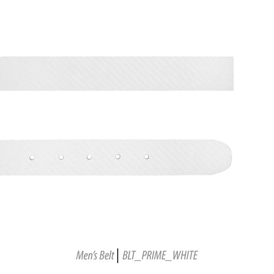 Ferrecci Mens 100% Genuine Prime White Leather Belt - One size Fits All - Ferrecci USA 