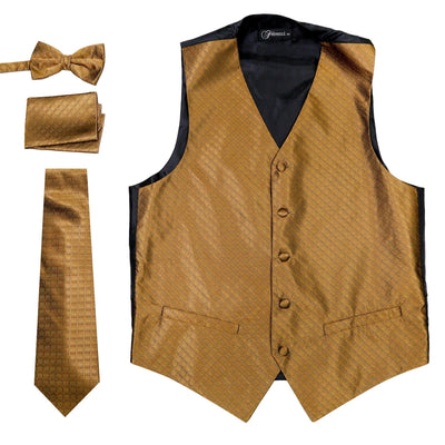 Ferrecci Mens 300-12 Brown Diamond Vest Set - Ferrecci USA 