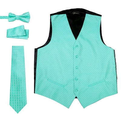 Ferrecci Mens 300-16 P Turquoise Diamond Vest Set - Ferrecci USA 