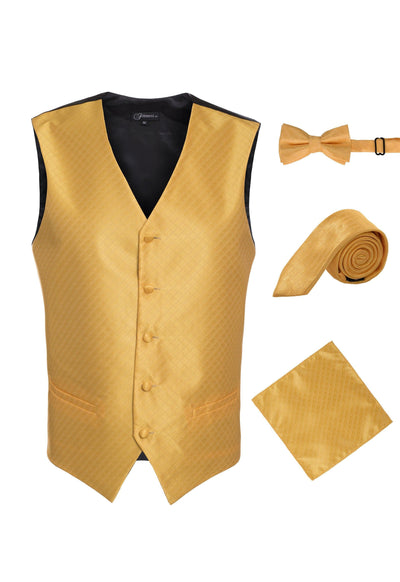 Ferrecci Mens 300-17 Gold Diamond Vest Set - Ferrecci USA 