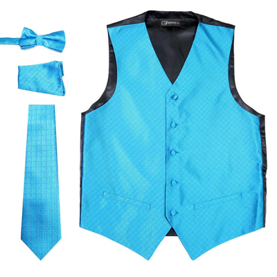 Ferrecci Mens 300-28 Aqua Diamond Vest Set - Ferrecci USA 