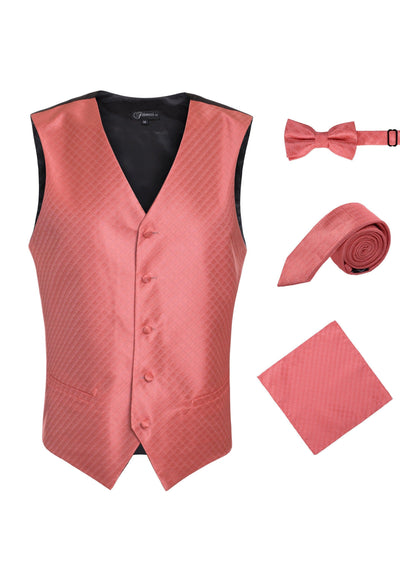 Ferrecci Mens 300-34 Coral Diamond Vest Set - Ferrecci USA 