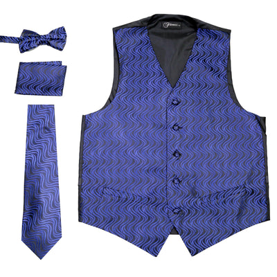 Ferrecci Mens PV150 - Black/Blue Vest Set - Ferrecci USA 