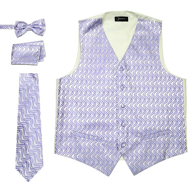 Ferrecci Mens PV150 - Purple/Cream Vest Set - Ferrecci USA 