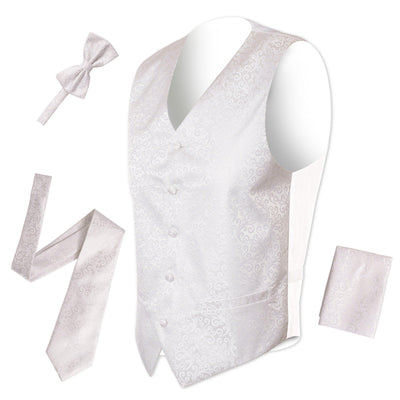Ferrecci Mens PV50-9 White Vest Set - Ferrecci USA 