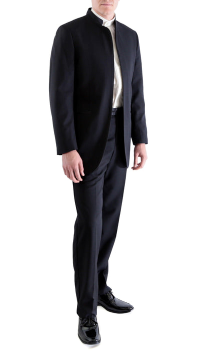 Ferrecci MIRAGE Mandarin Collar 2pc Tuxedo - Black - Ferrecci USA 