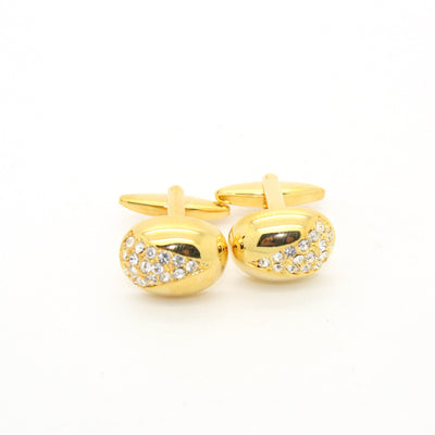 Goldtone Gemstone Cuff Links With Jewelry Box - Ferrecci USA 