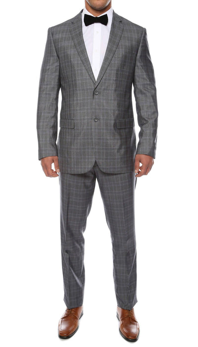 Hamilton Slim Fit Charcoal Check Suit - Ferrecci USA 