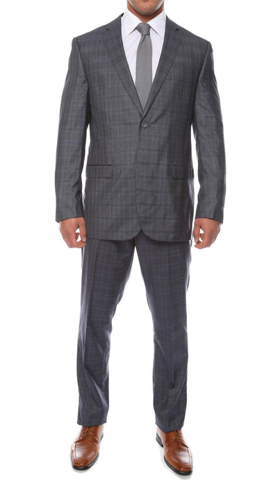Hamilton Slim Fit Navy Check Suit - Ferrecci USA 