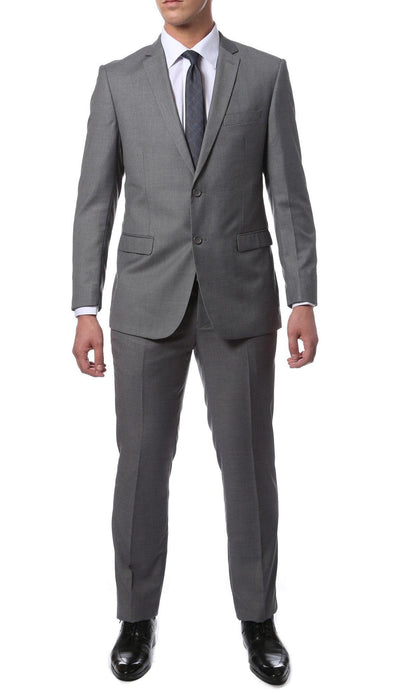 Light Grey Slim Fit Modern Men's 2 Piece Suit - Ferrecci USA 
