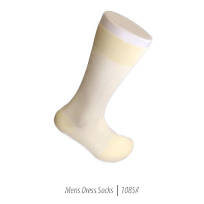 Men's Short Nylon Socks 108S - Bone - Ferrecci USA 