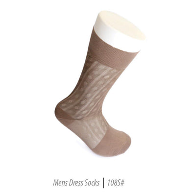 Men's Short Nylon Socks 108S - Taupe - Ferrecci USA 