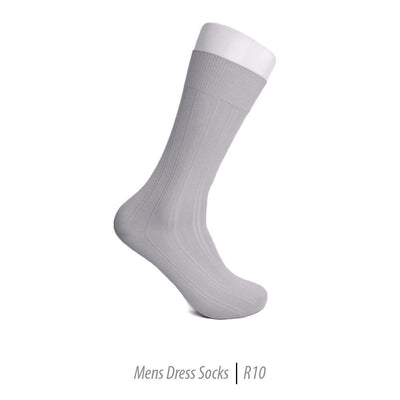 Men's Short Nylon Socks R10 - Silver - Ferrecci USA 