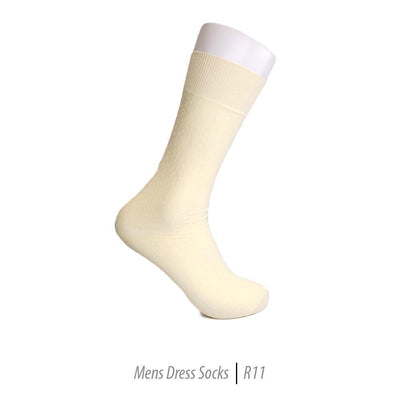 Men's Short Nylon Socks R11 - Bone - Ferrecci USA 