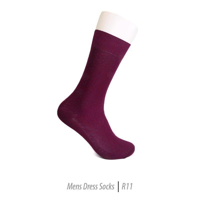 Men's Short Nylon Socks R11 - Burgundy - Ferrecci USA 