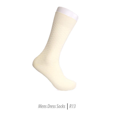 Men's Short Nylon Socks R13 - Bone - Ferrecci USA 