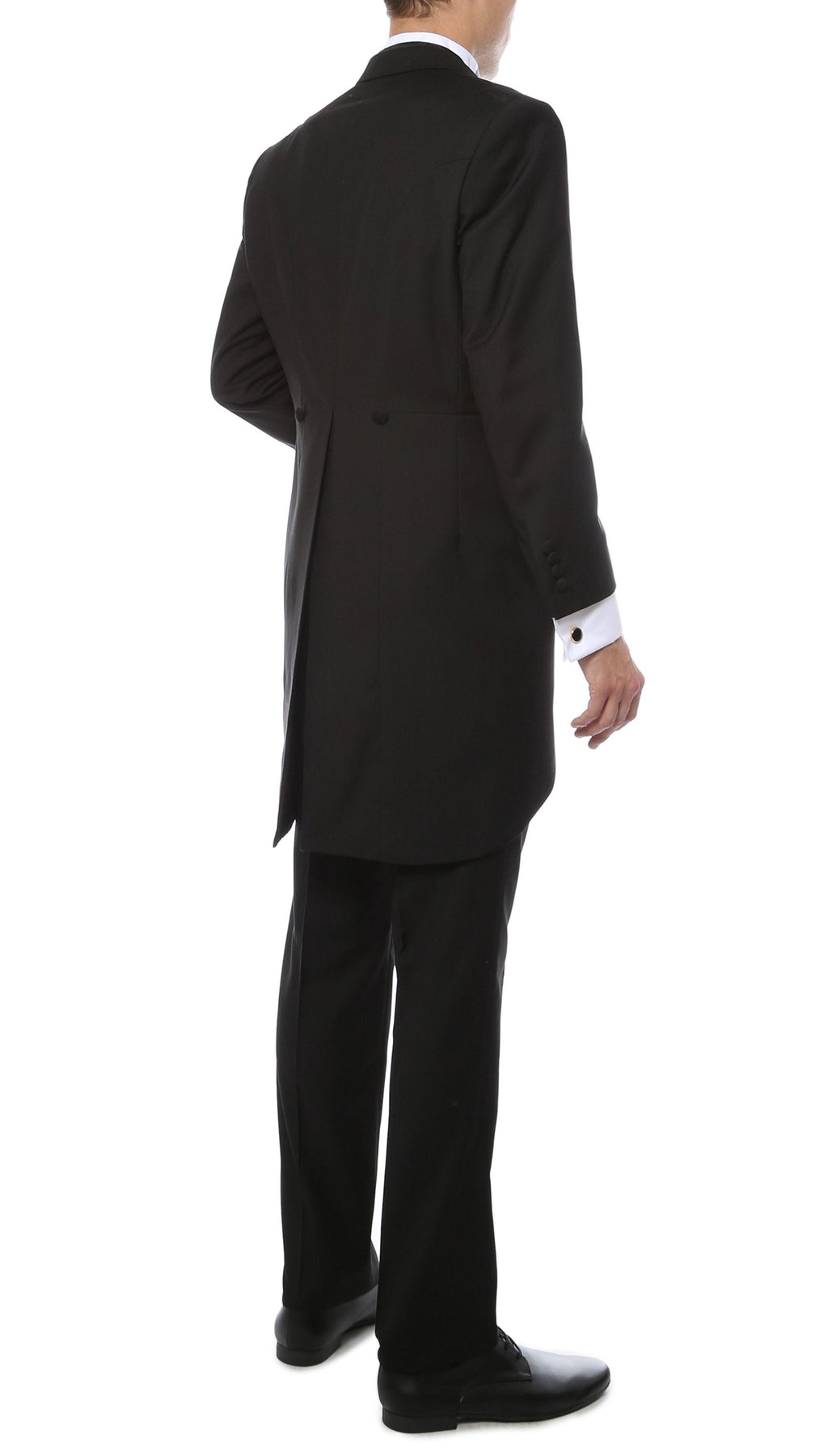 Mens Black Cutaway Regular Fit 2 Piece Tuxedo Suit