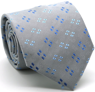 Mens Dads Classic Geometric Pattern Business Casual Necktie & Hanky Set QO - Ferrecci USA 