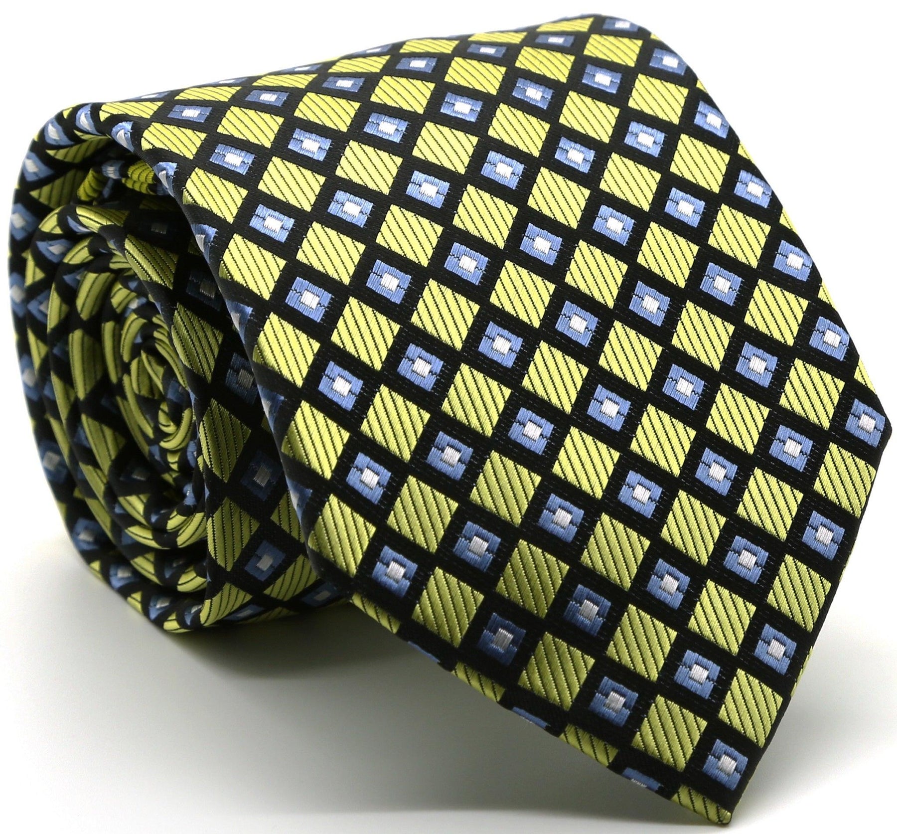 Mens Dads Classic Green Geometric Pattern Business Casual Necktie ...