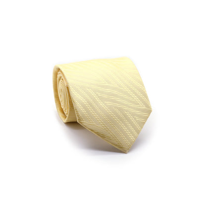 Mens Dads Classic Yellow Geometric Pattern Business Casual Necktie & Hanky Set IO-8 - Ferrecci USA 