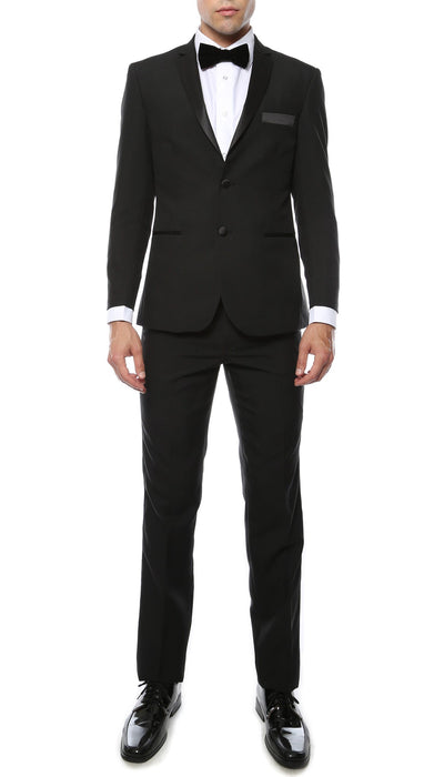 Paul Lorenzo MMTUX Black Slim Fit 2pc Tuxedo - Ferrecci USA 