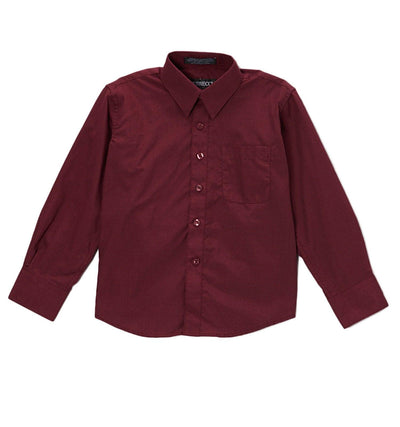 Premium Solid Cotton Blend Burgundy Shirt - Ferrecci USA 