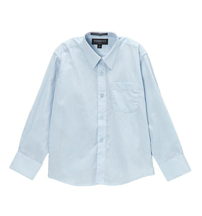 Premium Solid Cotton Blend Light Blue Shirt - Ferrecci USA 