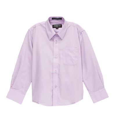 Premium Solid Cotton Blend Lilac Dress Shirt - Ferrecci USA 