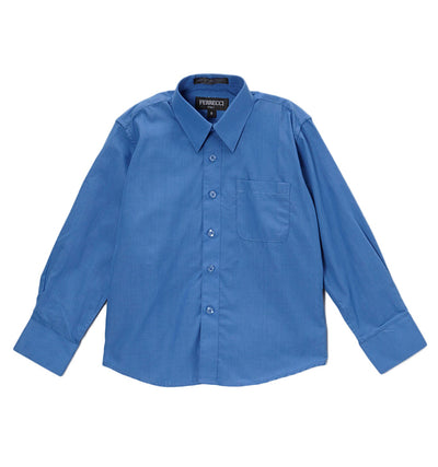 Premium Solid Royal Blue Dress Shirt - Ferrecci USA 