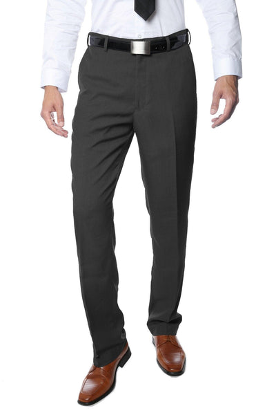 Premium Taupe Regular Fit Suspender Ready Formal & Business Pants - Ferrecci USA 