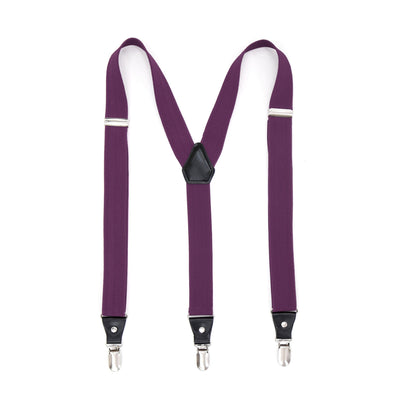Purple Clip-On Unisex Suspenders - Ferrecci USA 